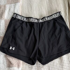 Under Armour Black Athletic Shorts with Branded Waistband